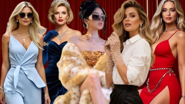 A sophisticated woman showcasing the Top 10 Luxury Fashion Styles for Woman in 2026 wearing a tailored cream blazer and silk trousers in a minimalist setting.