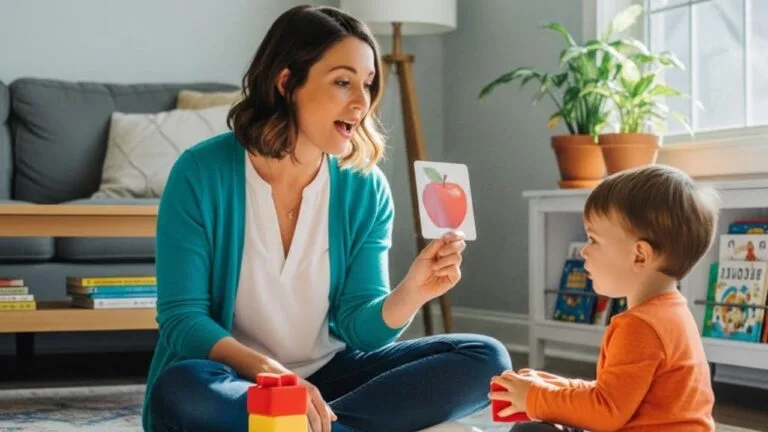 Detailed guide on essential life hacks for raising kids (0-8 years) showing growth milestones.
